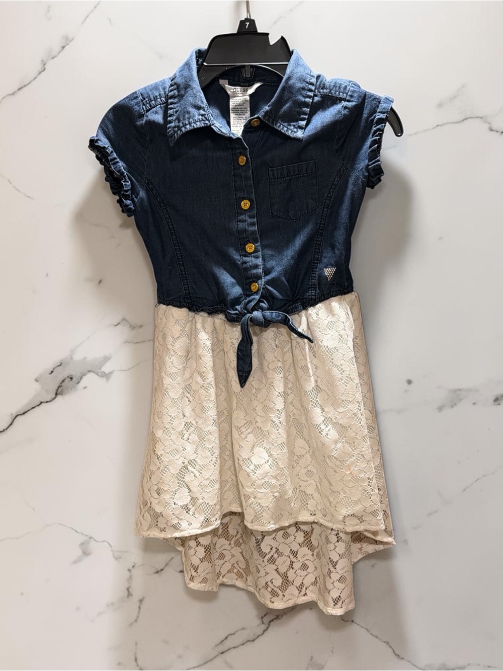 Guess Kids Denim Dress with Gold Accent